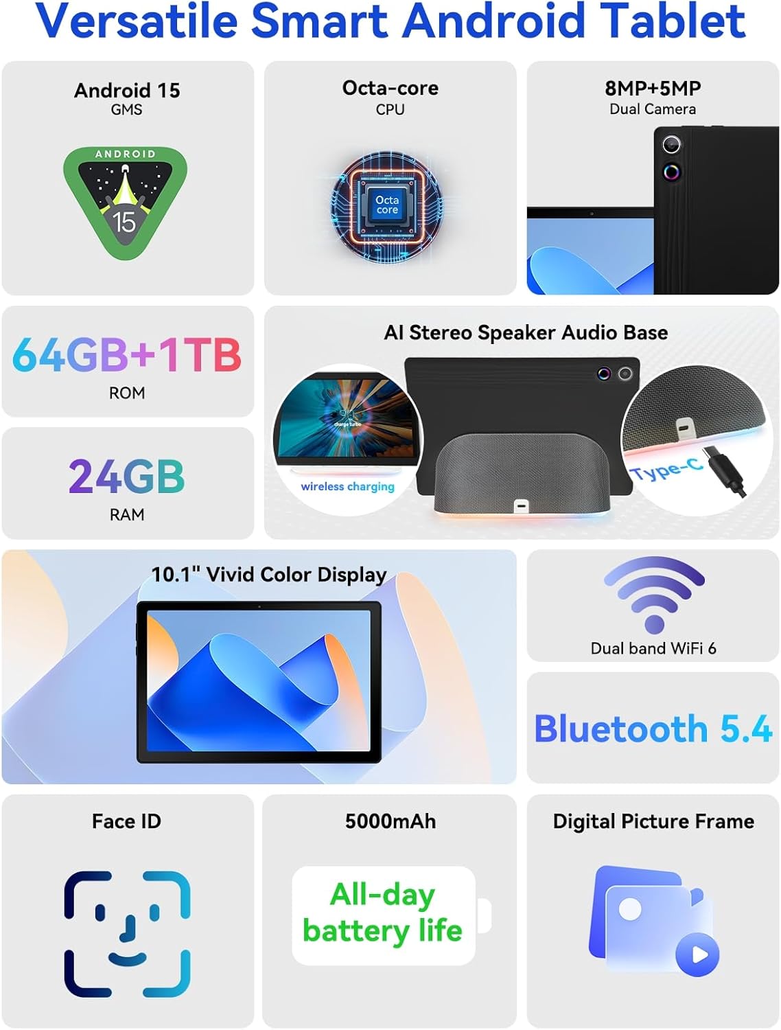 Jeazans Nueva tableta Android 2026 versión de EE. UU. \u2013 Octa-C...