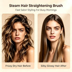 Cepillo alisador de pelo de vapor iónico para cabello y cabello rizado