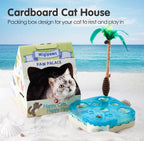 Migipaws Juguete interactivo 7 en 1 para gatos activado por movimiento, reemplazos incluidos con bola de gato de rebote automático, varita de palmera de pluma,