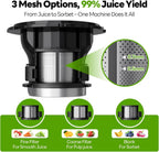 ECOSELF Extractor de masticación de alto rendimiento, máquinas de exprimidor de prensa en frío, fácil de limpiar