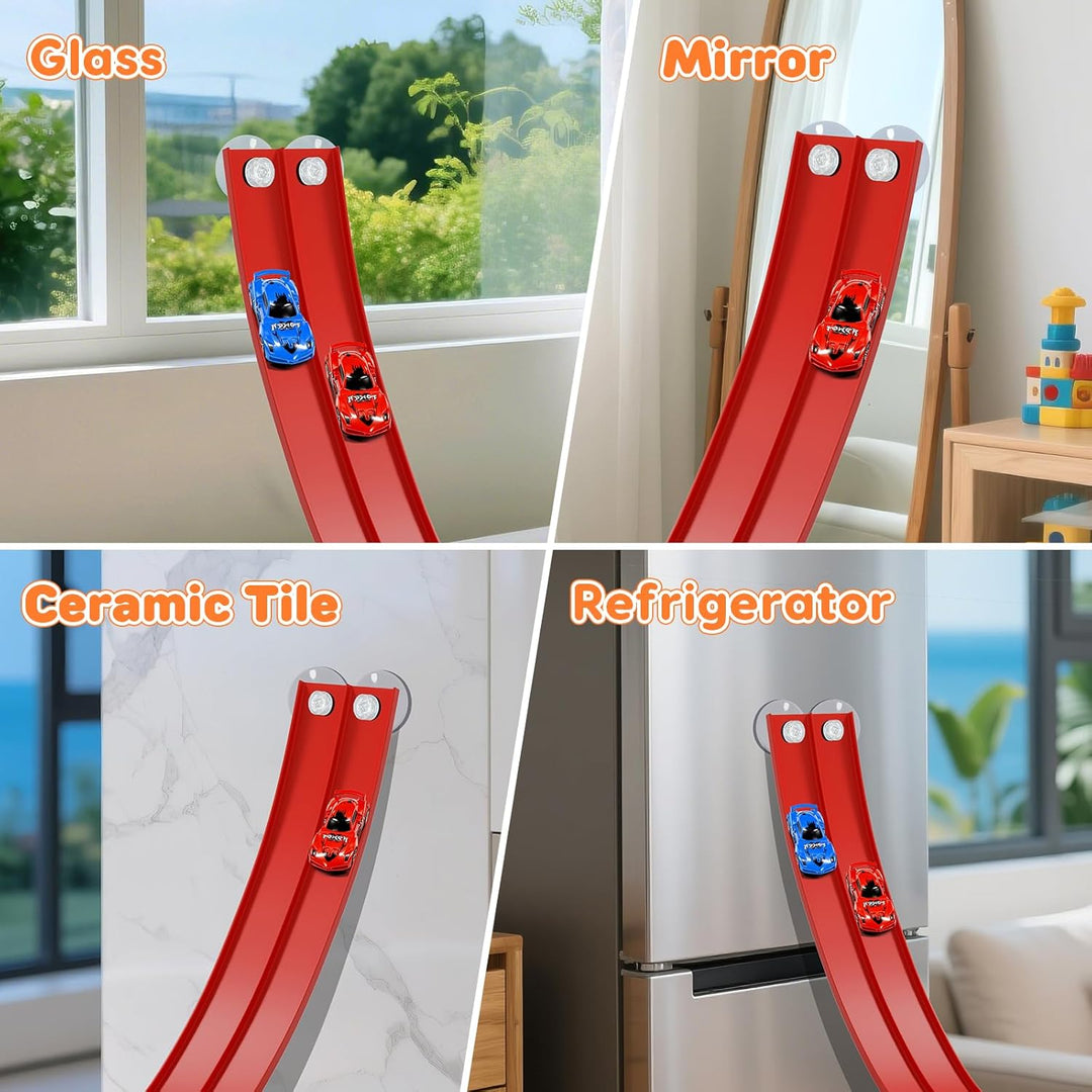 KETIEE Flex Tracks de 16 pies para niños: pista de rampa flexible c...