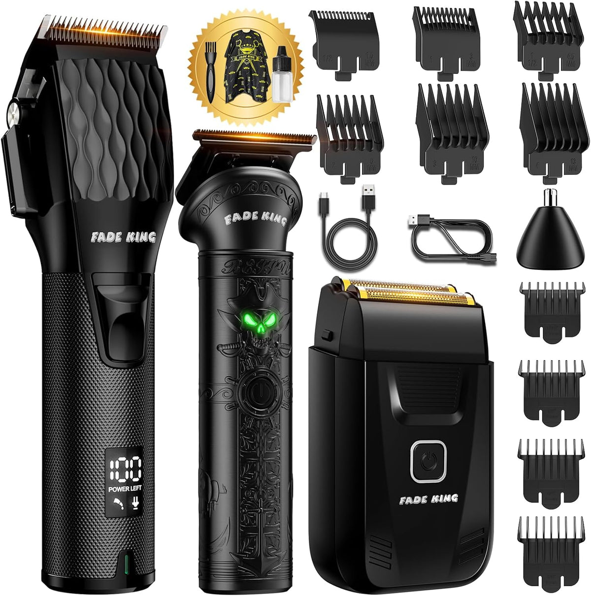 FADEKING Cortadora de pelo profesional para hombres, kit de recortadora y
