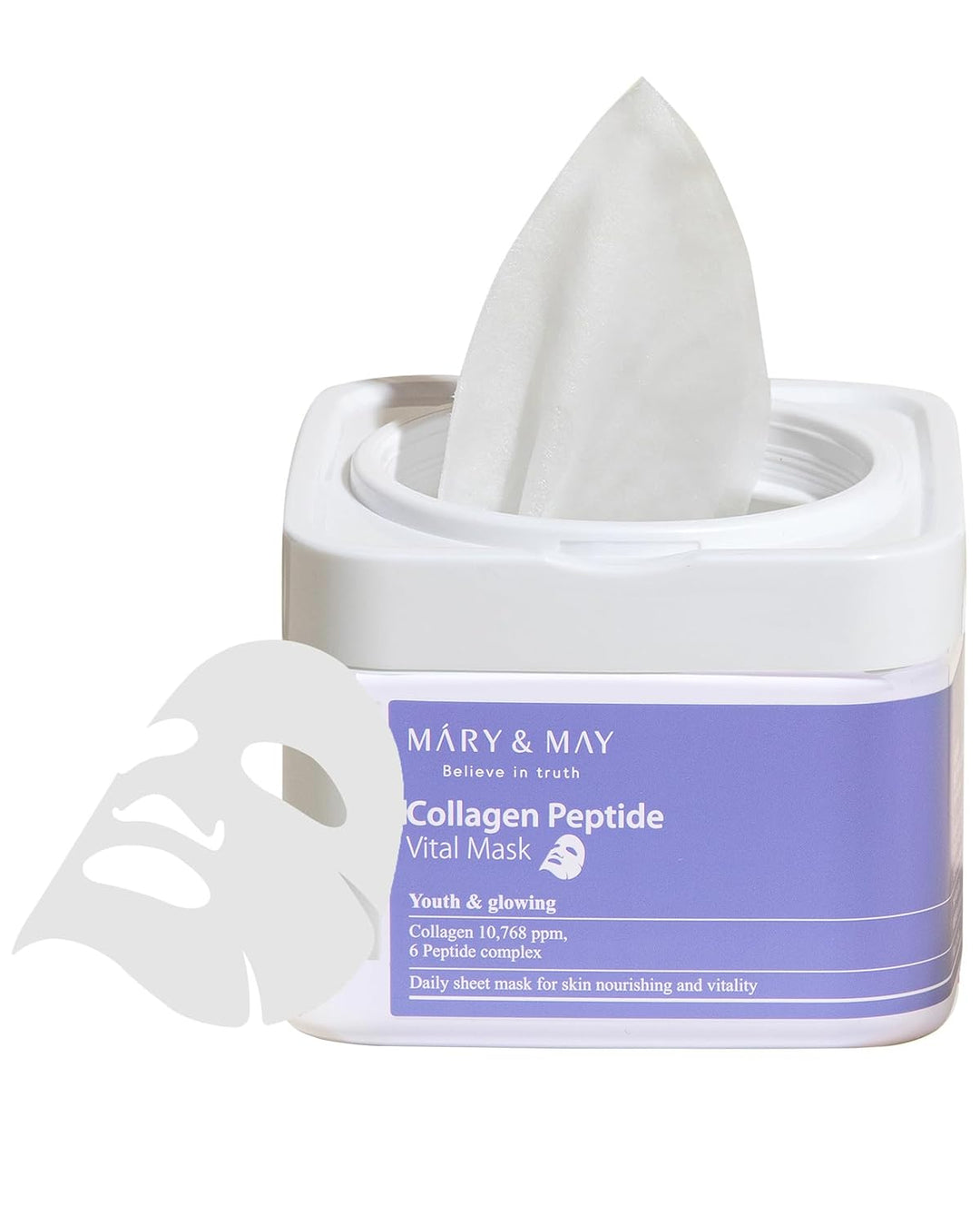 Mary&amp;May Máscara vital de péptido de colágeno (30 hojas) \u2013...