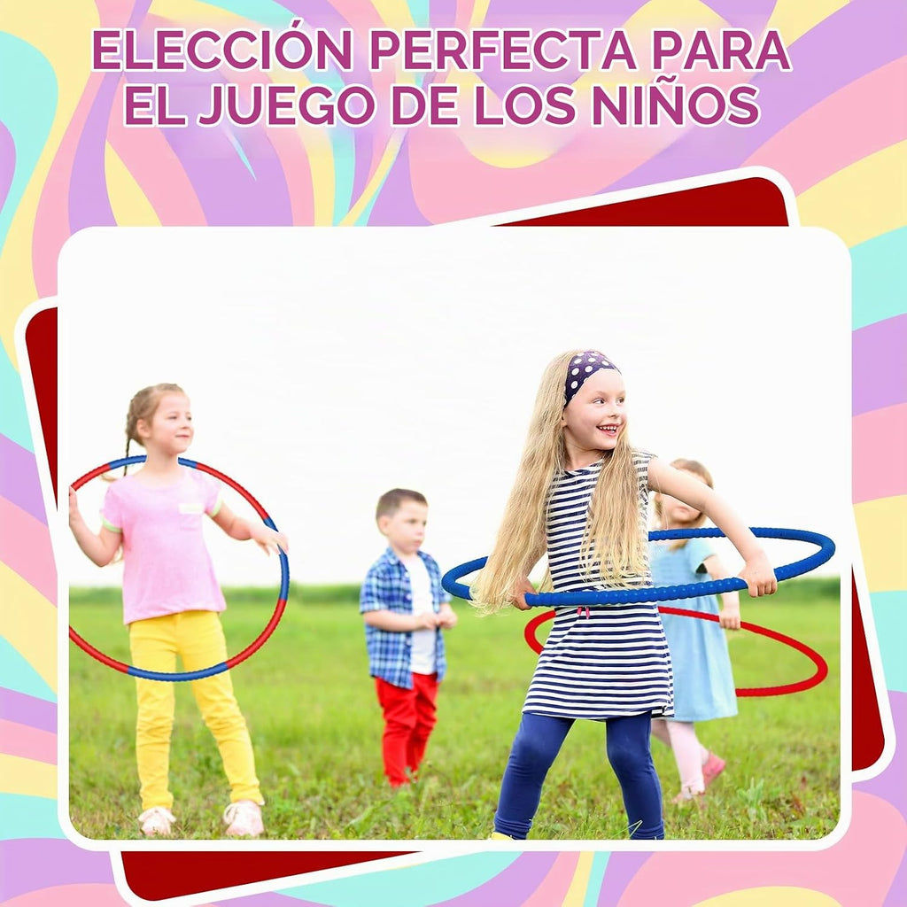 Halloscume 6 Piezas Aro de Ejercicio Desmontable Anillos de Fitness Ajustables Juguete de Plástico Aro de Fitness Juguetes de Patio Círculos de Colores para Juegos de Adolescentes Gimnasia Agilidad