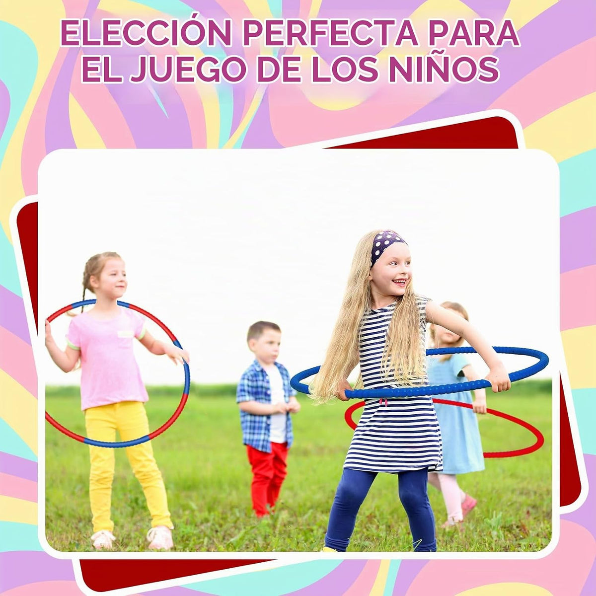 Halloscume 6 Piezas Aro de Ejercicio Desmontable Anillos de Fitness Ajustables Juguete de Plástico Aro de Fitness Juguetes de Patio Círculos de Colores para Juegos de Adolescentes Gimnasia Agilidad
