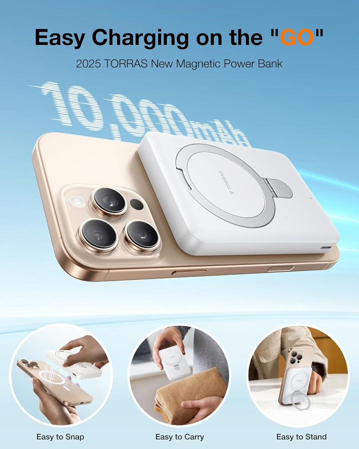 TORRAS EasyGo - Cargador portátil magnético de 10000 mAh para iPhon...