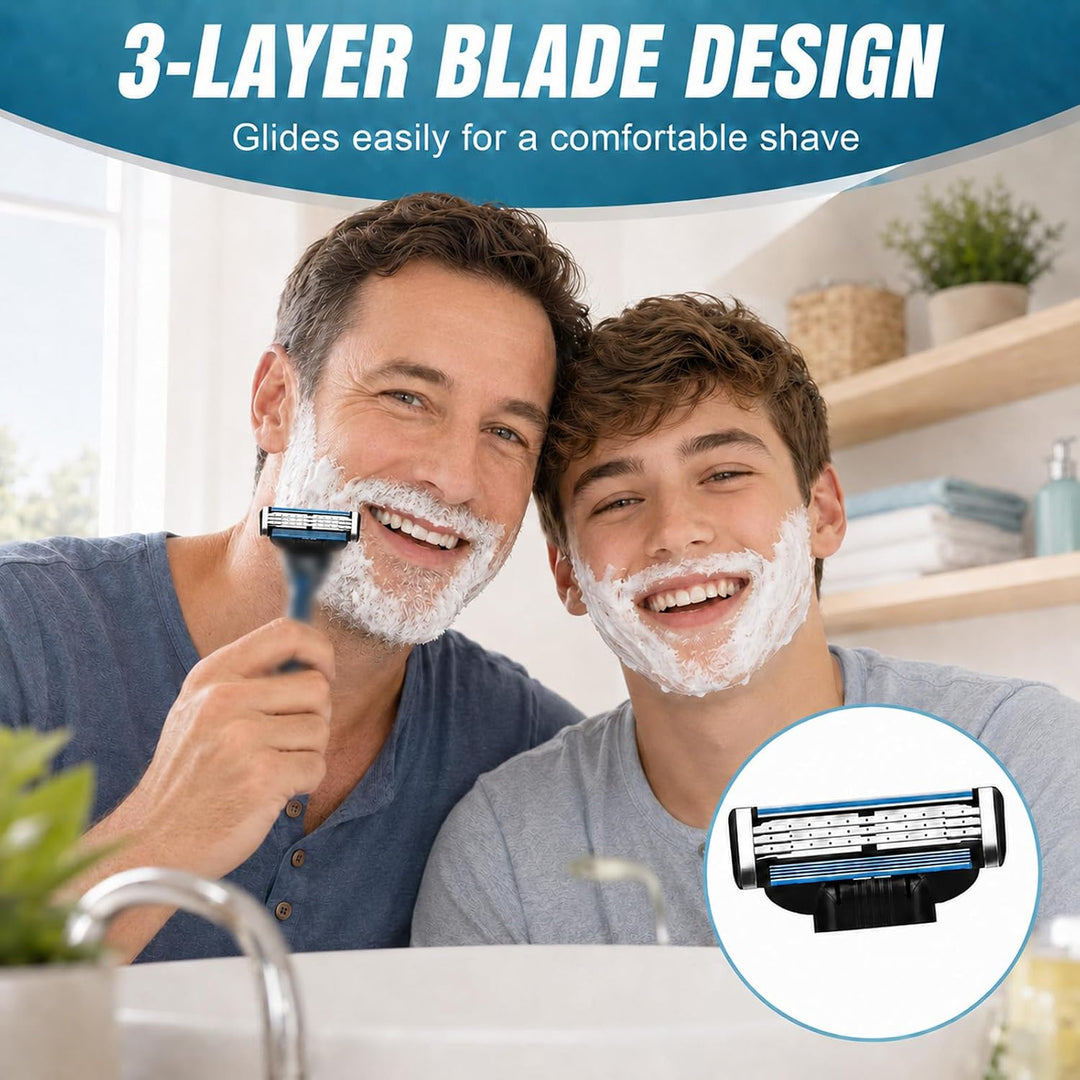 Recambios de cuchillas de afeitar para hombres, 24 cuchillas de tri...