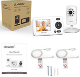 OKAIDI Monitor de video para bebé con cámara y audio, monitor portá...