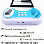 Rock And Roll It - Piano. Teclado de piano de juguete clásico flexible enrollable para niños. Almohadilla de piano portátil de silicona con rollo de mano de 49 teclas. Flexible y plegable.