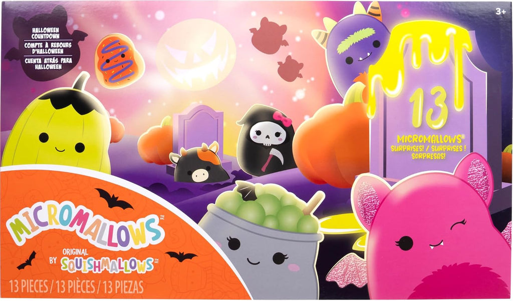 Squishmallows Calendario de cuenta regresiva de Halloween original de Micromallows 13 unidades de felpa