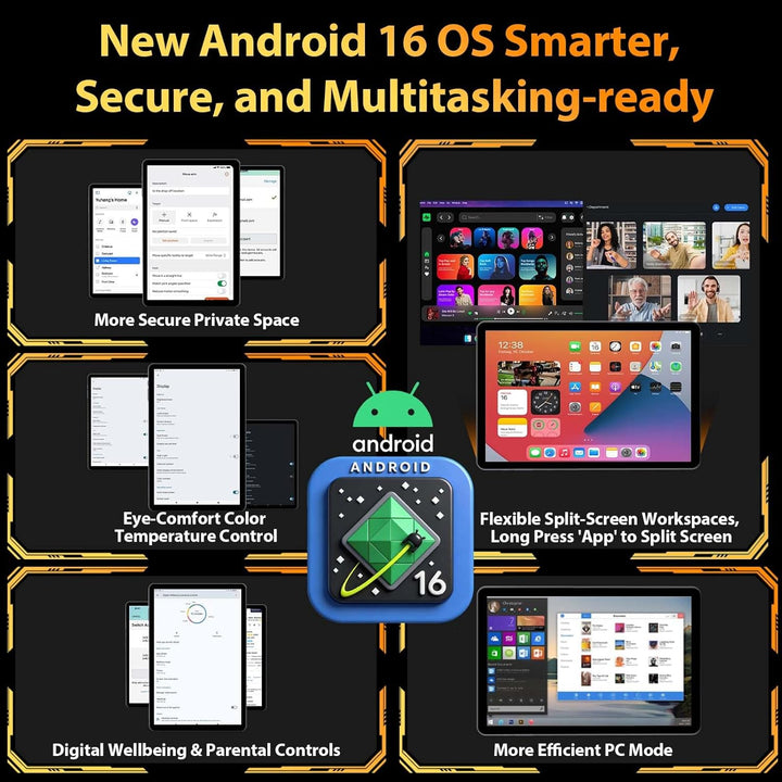 Tablet Android 2026 con teclado, tableta Android 16 mejorada con 26...