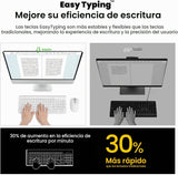 cimetech Combo de teclado y mouse inalámbricos - Blanco plateado |...