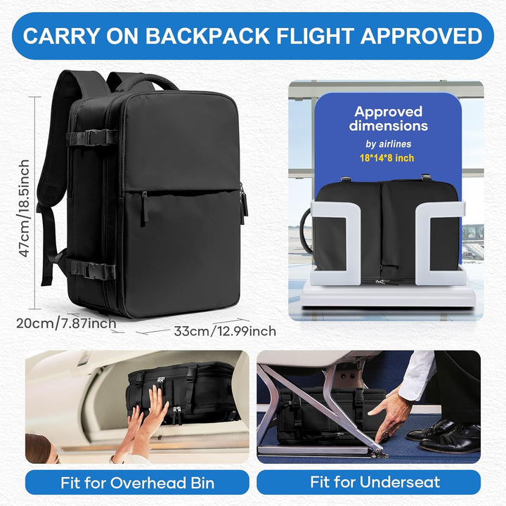 coowoz Mochila de mano para mujeres y hombres, mochila de viaje apr...