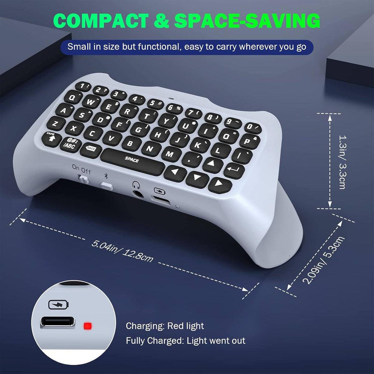 Teclado MoKo para controlador PS5 con retroiluminación verde