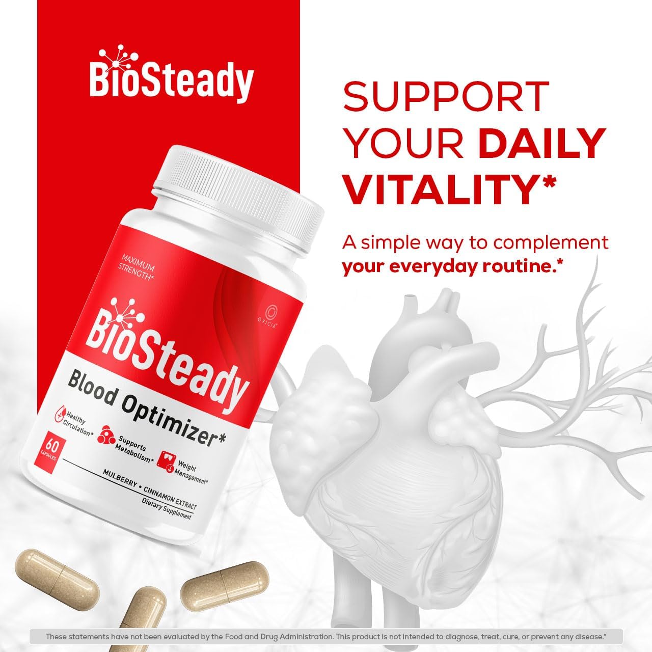 Biosteady - Cápsulas de fórmula avanzada Biosteady (paquete de 2),...
