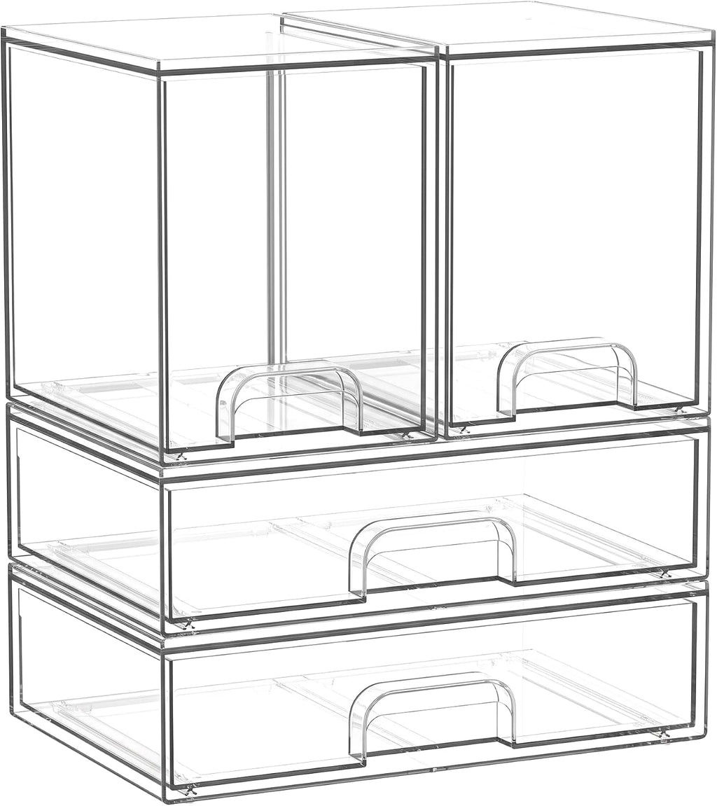 Cajones de almacenamiento apilables transparentes: cubos