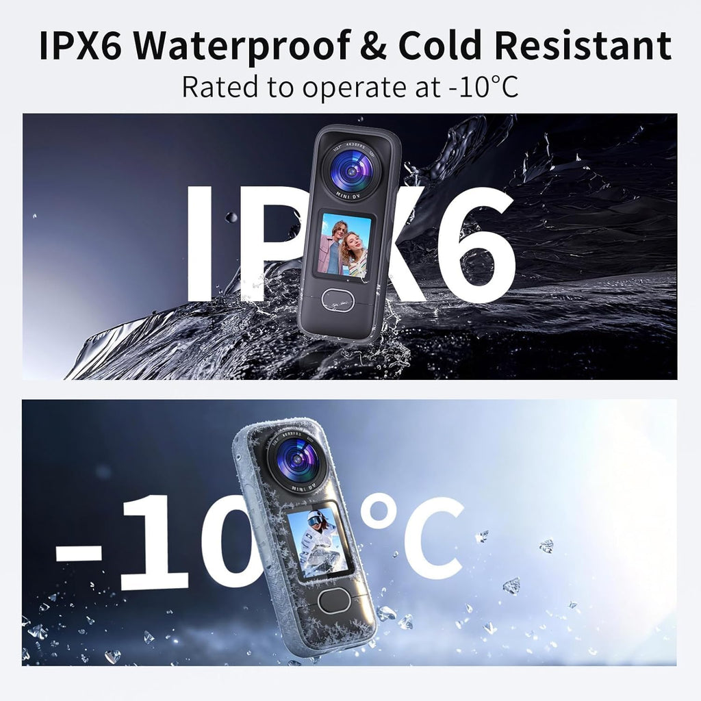 Cámara de acción 4K, 3.5 horas de duración de la batería, grabación manos libres, cámara de vlogging portátil IPX6 impermeable con pantalla HD de 1.4 pulgadas, grabadora de video con WiFi para viajes