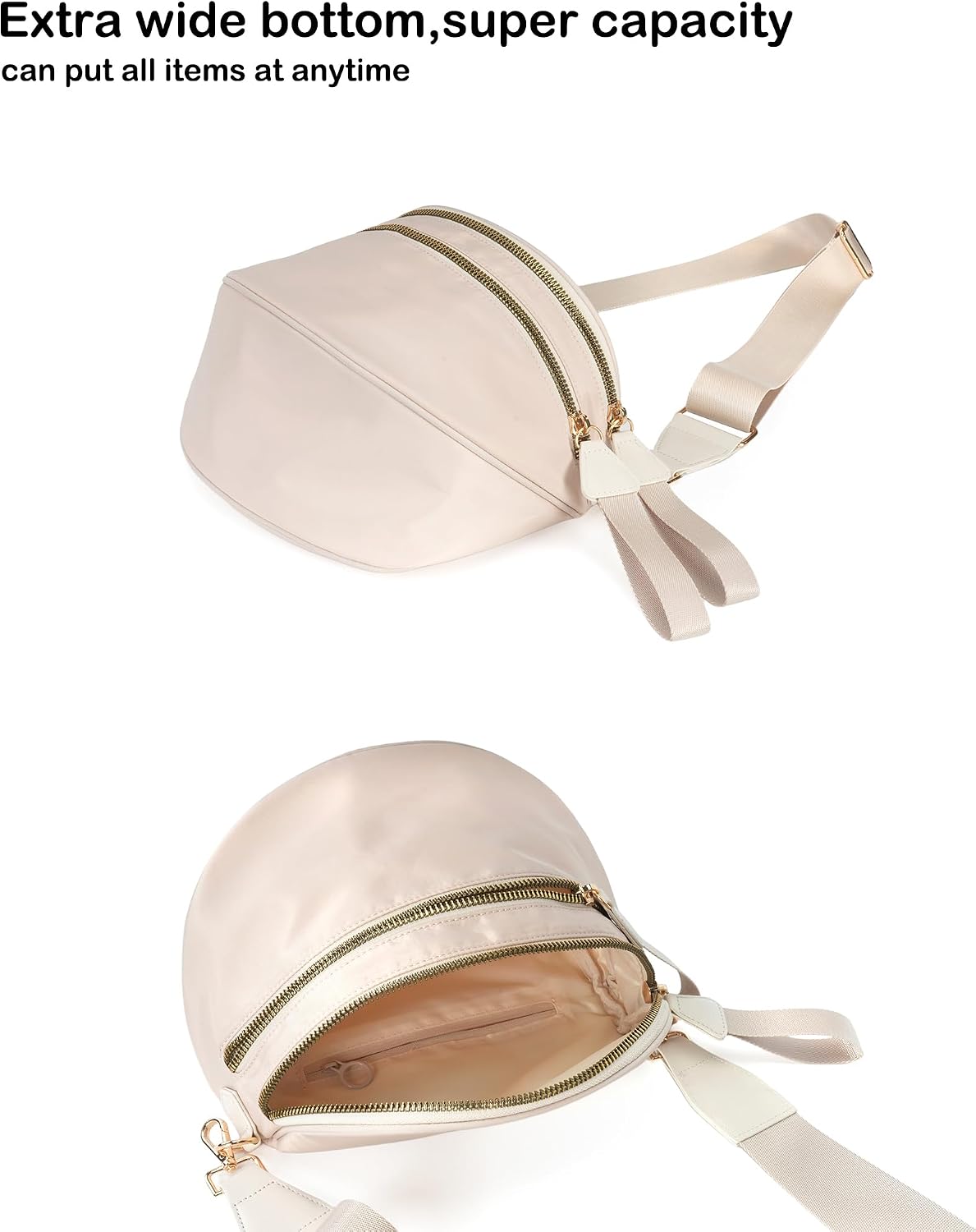 Bolso cruzado espacioso de nylon, bolsa de cintura, bolsos, billeteras, carteras de moda, bolso de hombro para mujer