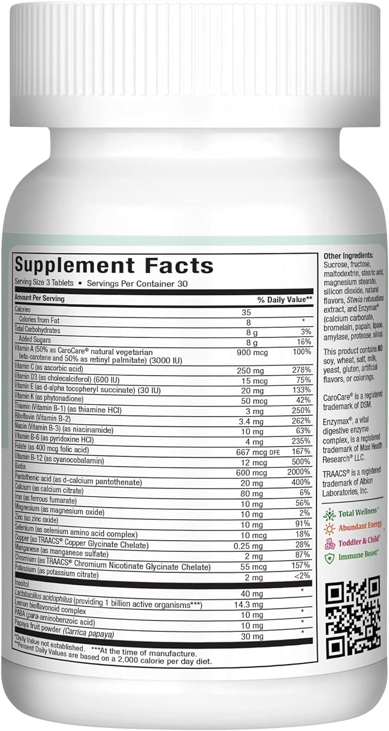 Maxi Health Masticable - Multivitamínico para hombres y mujeres - A...