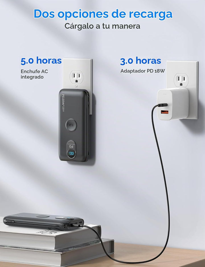 LENGSUM Cargador portátil, cargador de batería de carga rápida de 1...