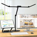 Lámpara lámpara de escritorio de arquitecto con iluminación atmosférica, lámpara de escritorio LED ajustable para el hogar y la oficina con base, lámpara de mesa de 24W con atenuación automática
