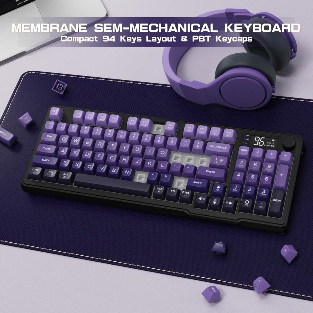 LexonElec M96 - Teclado inalámbrico, perfil bajo, membrana para esc...