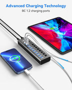 Leinsis, KZW-U10217B, hub USB 3.2 de 10 puertos, alimentado