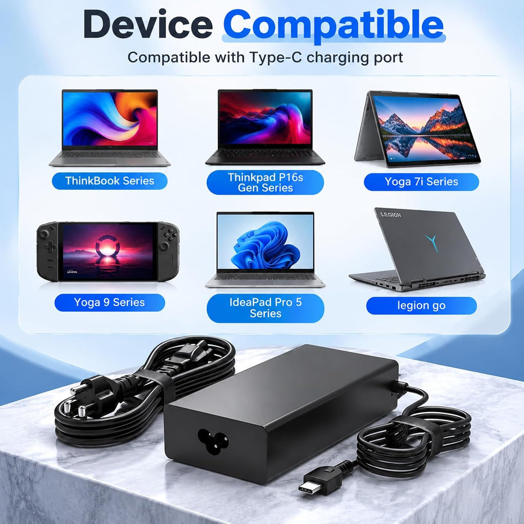 Cargador de portátil USB C de 140 W para Lenovo Legion Slim 5/5i Pro 5/5i