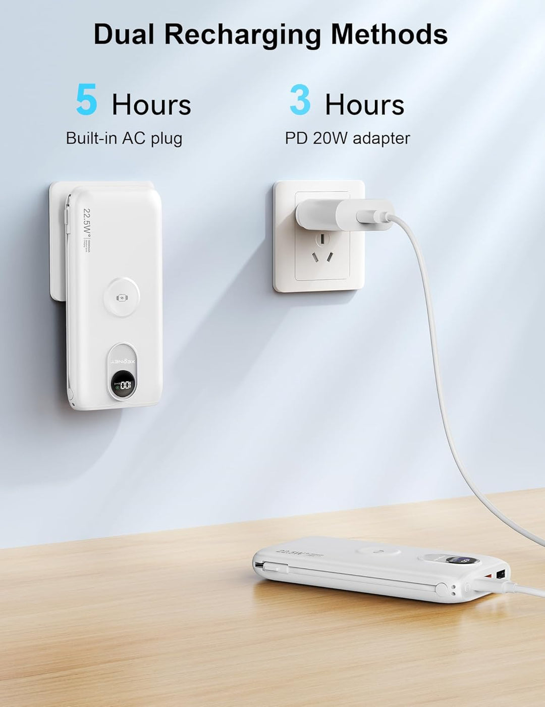 Portable Charger, 10000mAh 22.5W Power Bank Fast Charging with Buil...