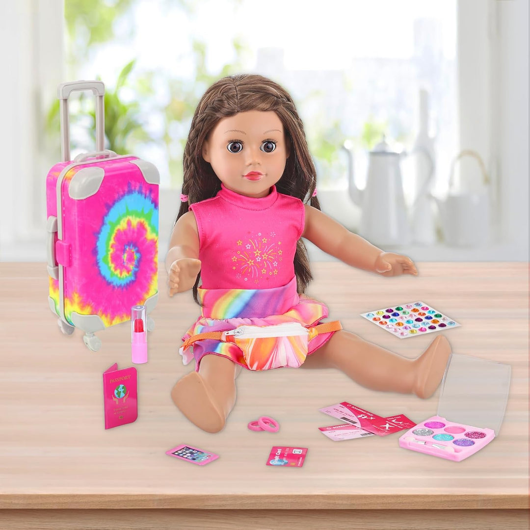 K.T. Fancy Juego de 14 accesorios de viaje para muñecas americanas...
