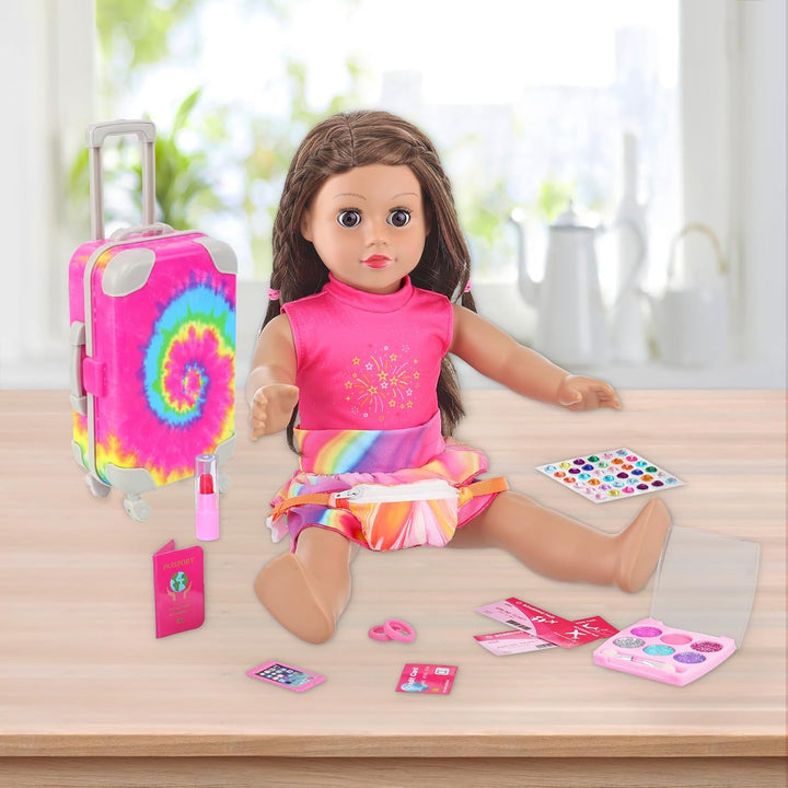 K.T. Fancy Juego de 14 accesorios de viaje para muñecas americanas...