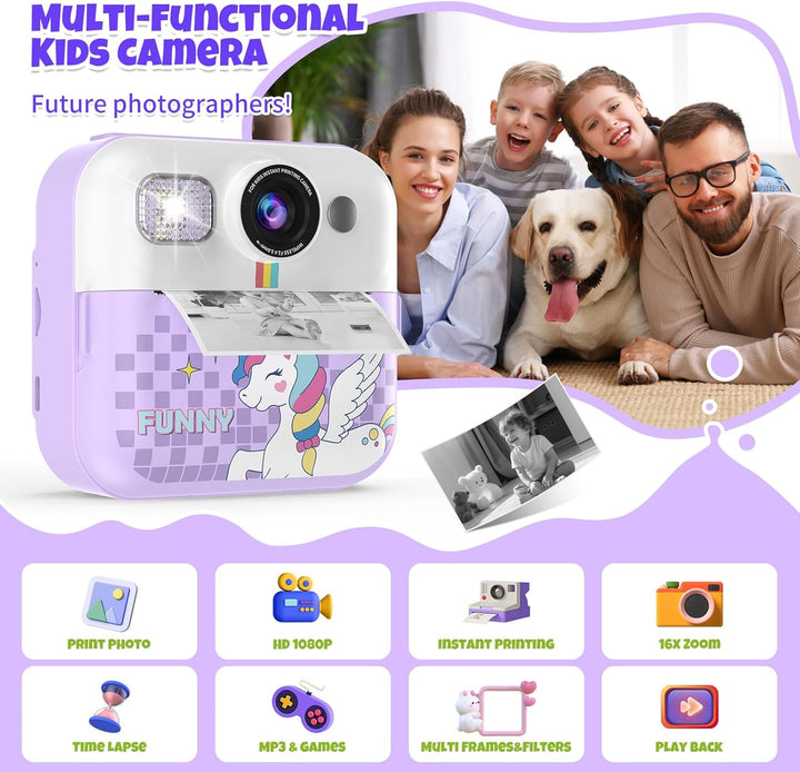 Cámara de impresión instantánea para niños, cámaras imprimibles par...