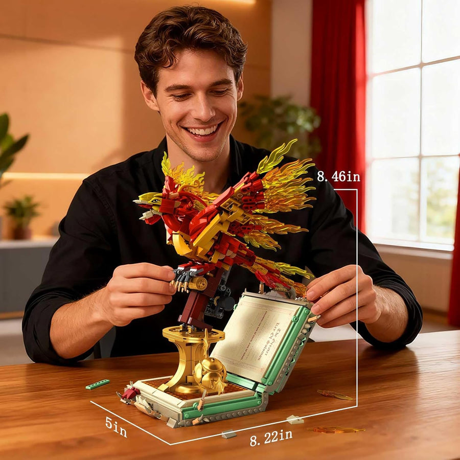 Juego de 1252 piezas Moc Fire Phoenix con bloque de