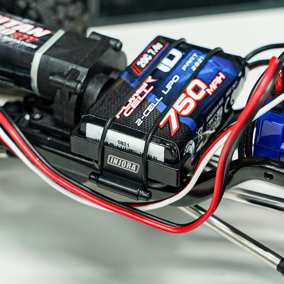 INJORA LCG Kit de chasis de fibra de carbono con bandeja de batería para TRX4M