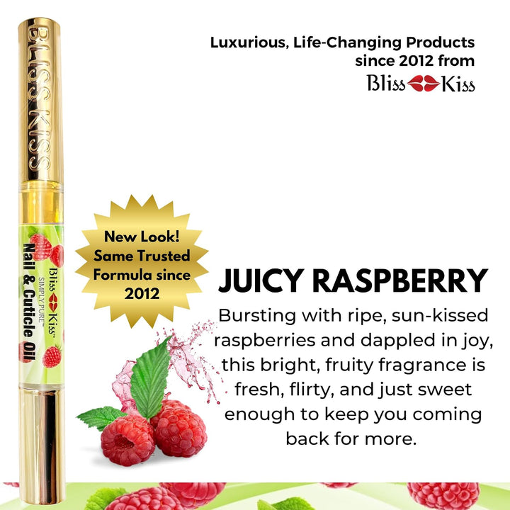 Beso de felicidad | 4 jugosas frambuesas | Pluma de aceite para cut...