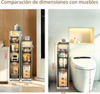 BGYMF 3-Tier Narrow Slim Bathroom Storage Cabinet,Movable,blanco