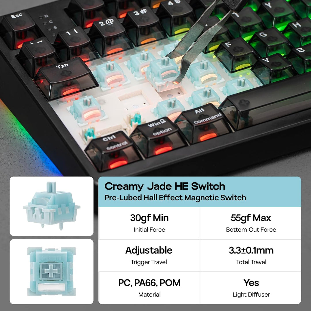 EPOMAKER HE108 Wireless Gaming Keyboard, 8K Polling &amp; 10000mAh,...