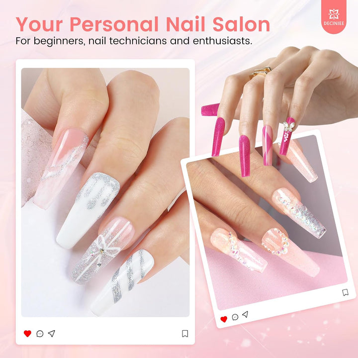 Kit de uñas para principiantes con todo: juego profesional de polvo...