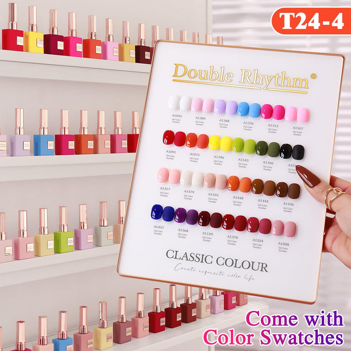 Double Rhythm 28 piezas 0.5 oz Esmalte de uñas de gel, juego de 28...