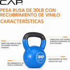 CAP Pesa rusa de hierro fundido recubierta de vinilo, peso de gimnasio en casa de 10-50 libras