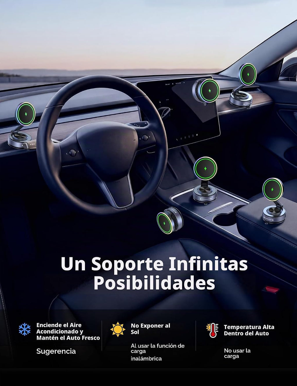 Cargador de coche Magsafe de 15 W, cargador de coche inalámbrico