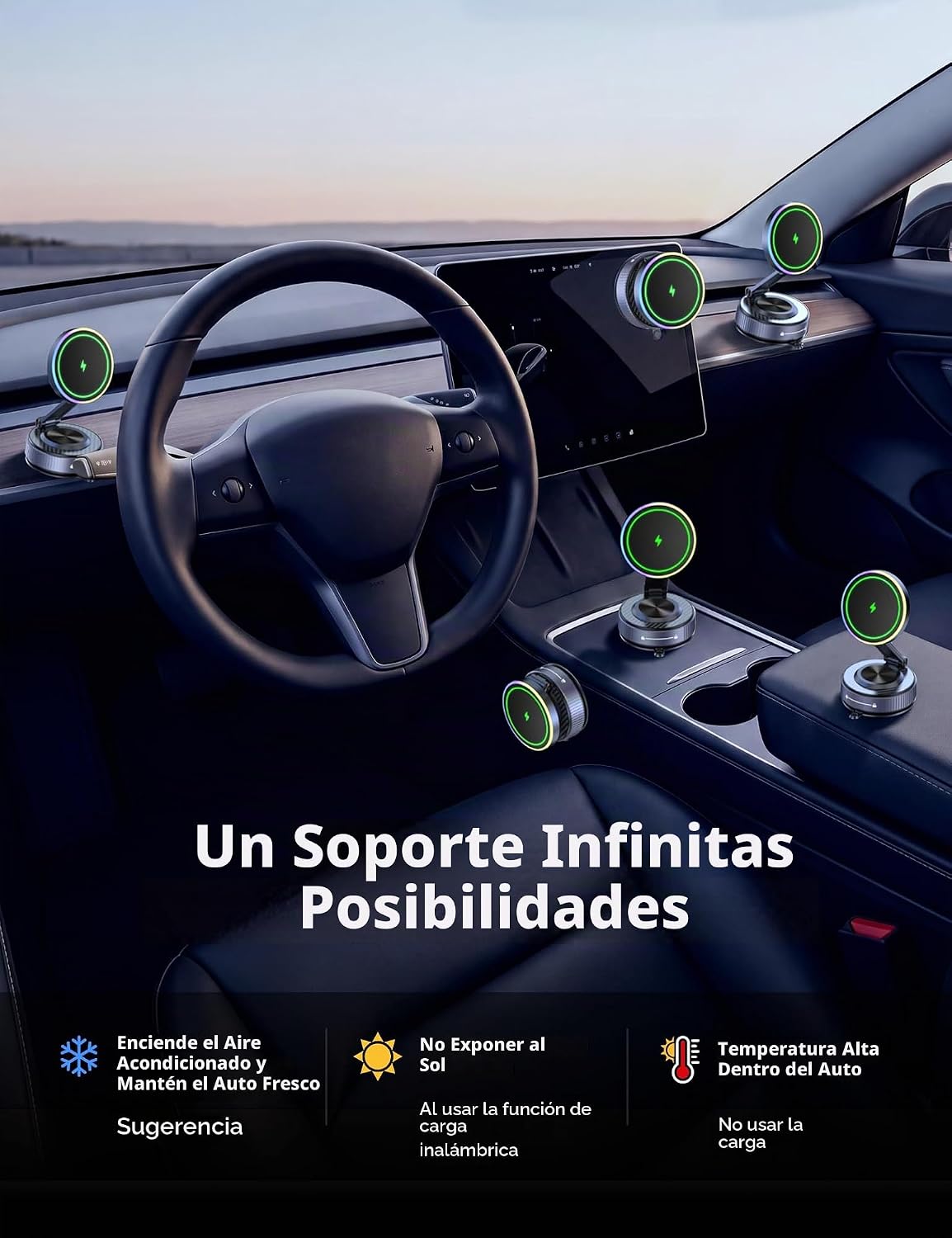 Cargador de coche Magsafe de 15 W, cargador de coche inalámbrico
