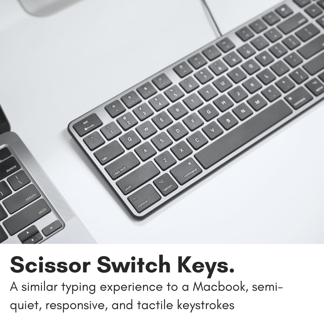 Macally Teclado delgado con cable USB para Mac, compatible con Appl...