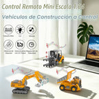Mini vehículos de construcción RC 1:64 carretilla elevadora excavadora