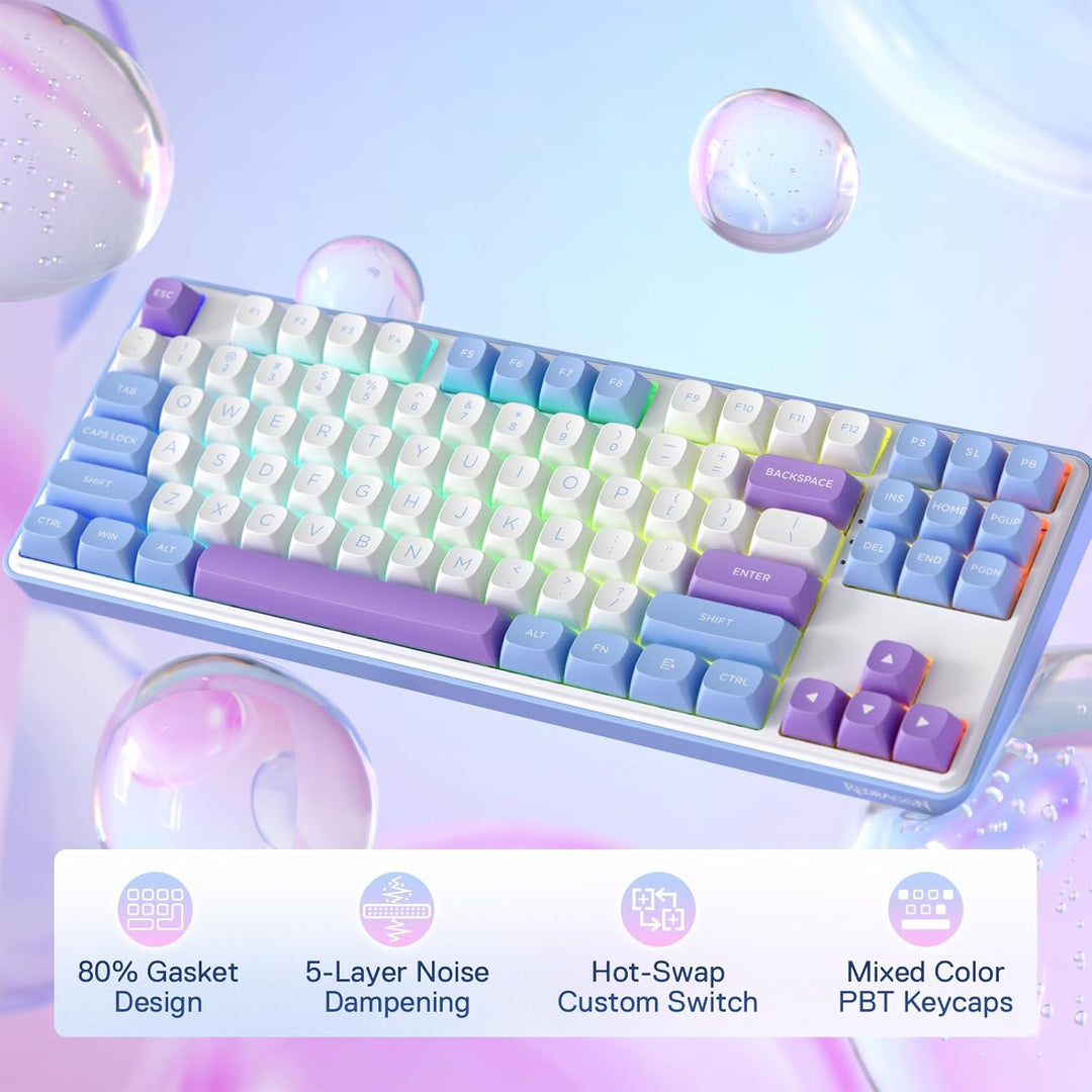 Redragon K707 PRO - Teclado para juegos RGB con junta inalámbrica 8...