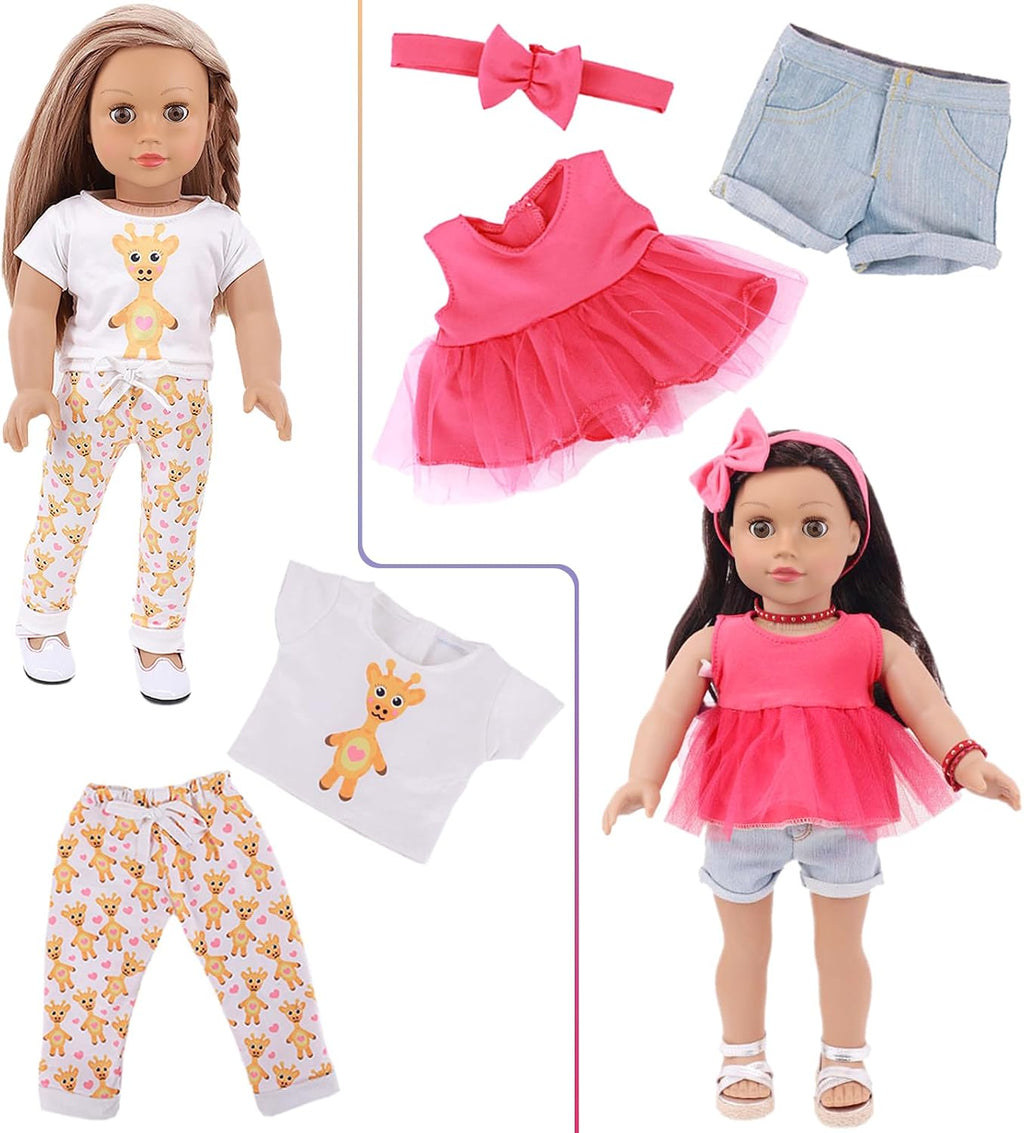 K.T. Fancy American - Juego de 10 accesorios de ropa para muñecas de 18 pulgadas