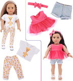K.T. Fancy American - Juego de 10 accesorios de ropa para muñecas de 18 pulgadas