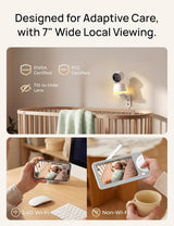 Dr.Care LumiView Max Monitor de bebé WiFi inteligente de 7" con 2 c...