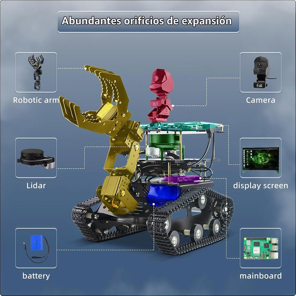 Kit de Chasis de Robot Tanque con Orugas Motor 12V para Arduino Raspberry Pi