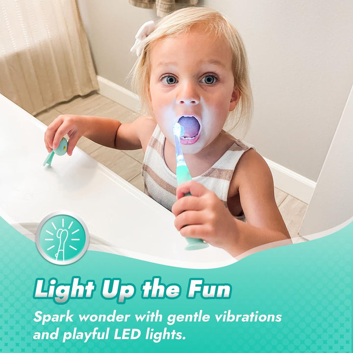 Papablic Cepillo de dientes eléctrico sónico para niños de 1 a 3 añ...